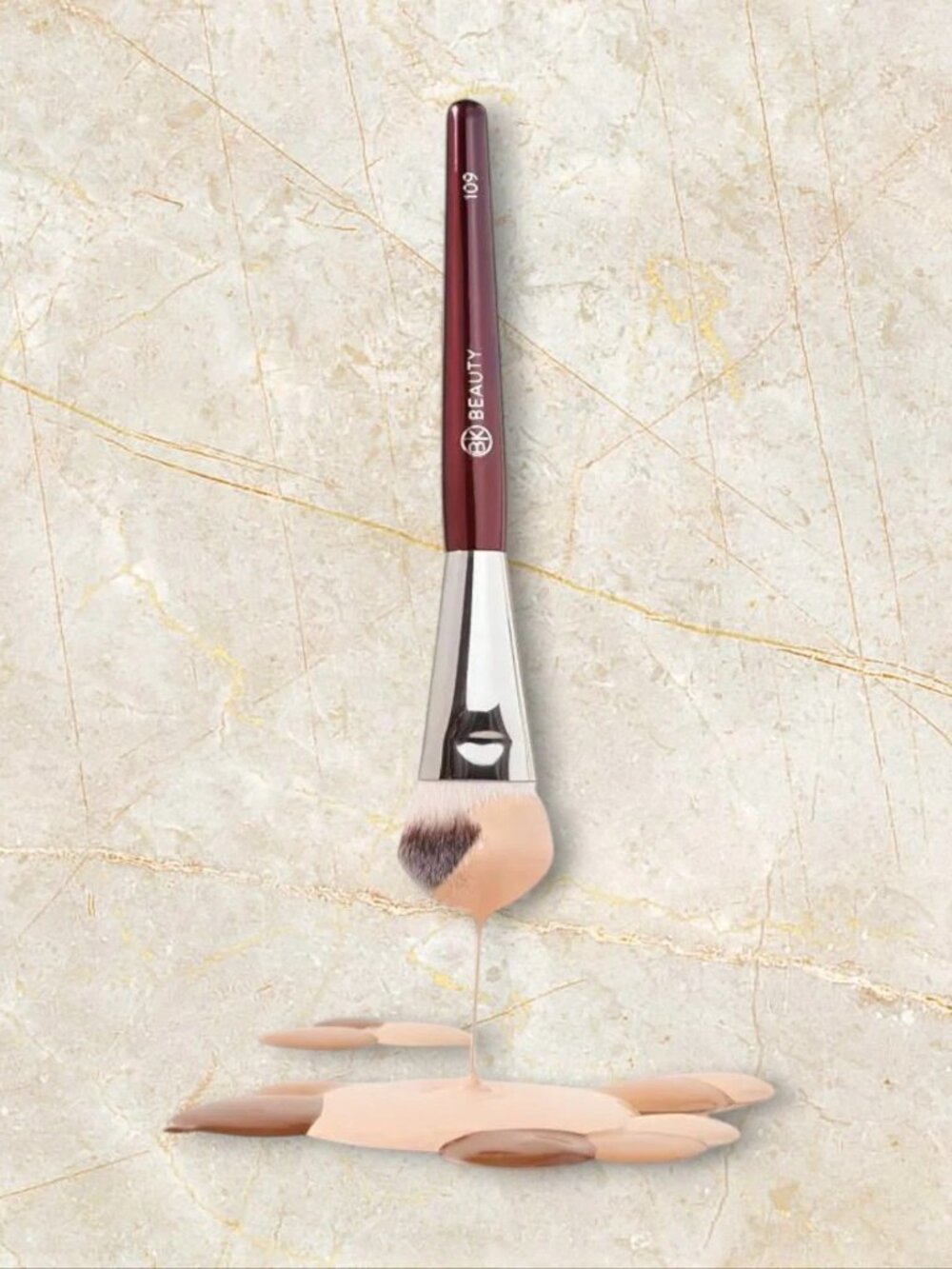BK BEAUTY 109 MINI CONTOURED FOUNDATION Brush New - Picture 4 of 6